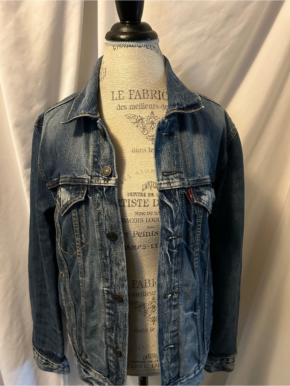 Levi's Distressed Blue Denim Trucker Jacket
